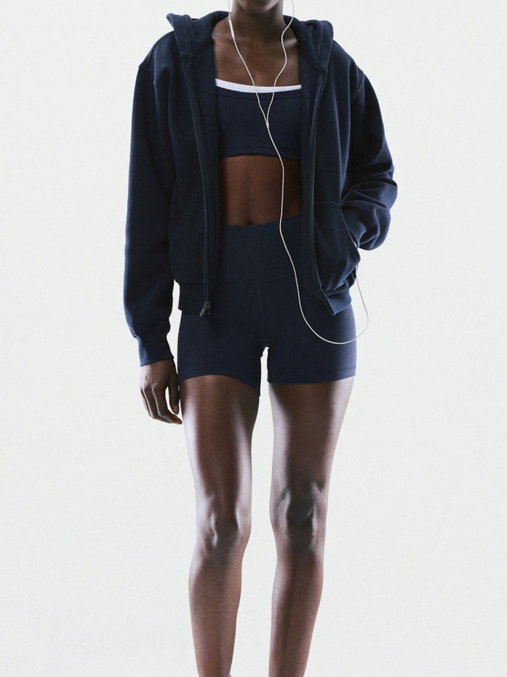 Aritzia Butter Cheeky High-Rise Cheeky 5” Biker Shorts in Navy Blue - Size 2